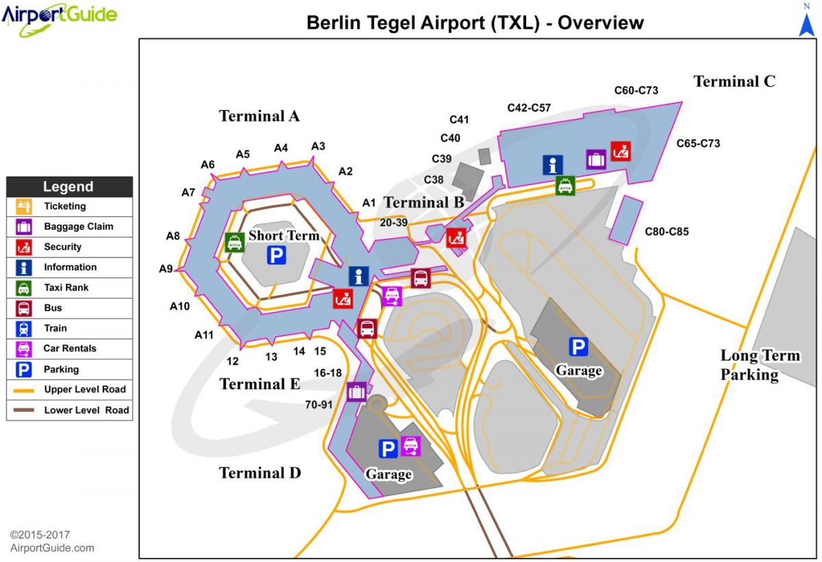 مطار برلين تيغيل خريطة