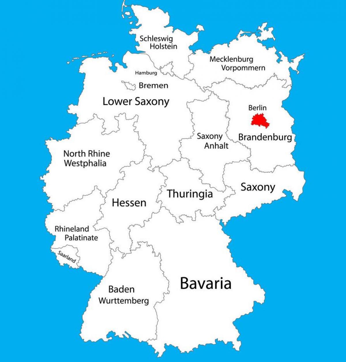 خريطة ألمانيا تظهر برلين