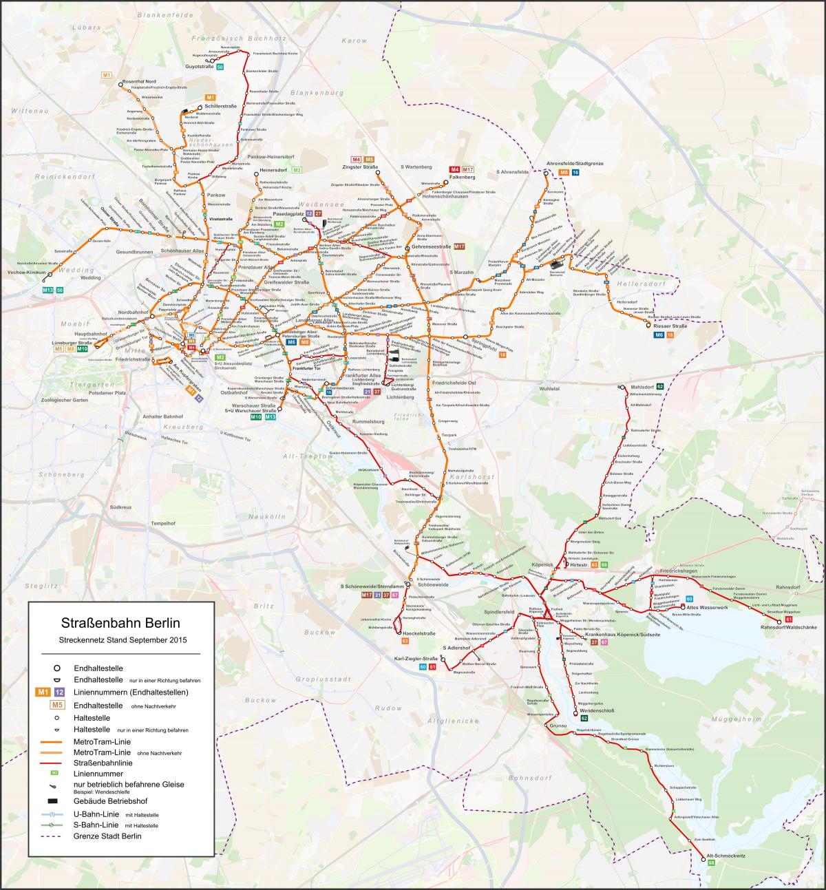 الترام خريطة برلين