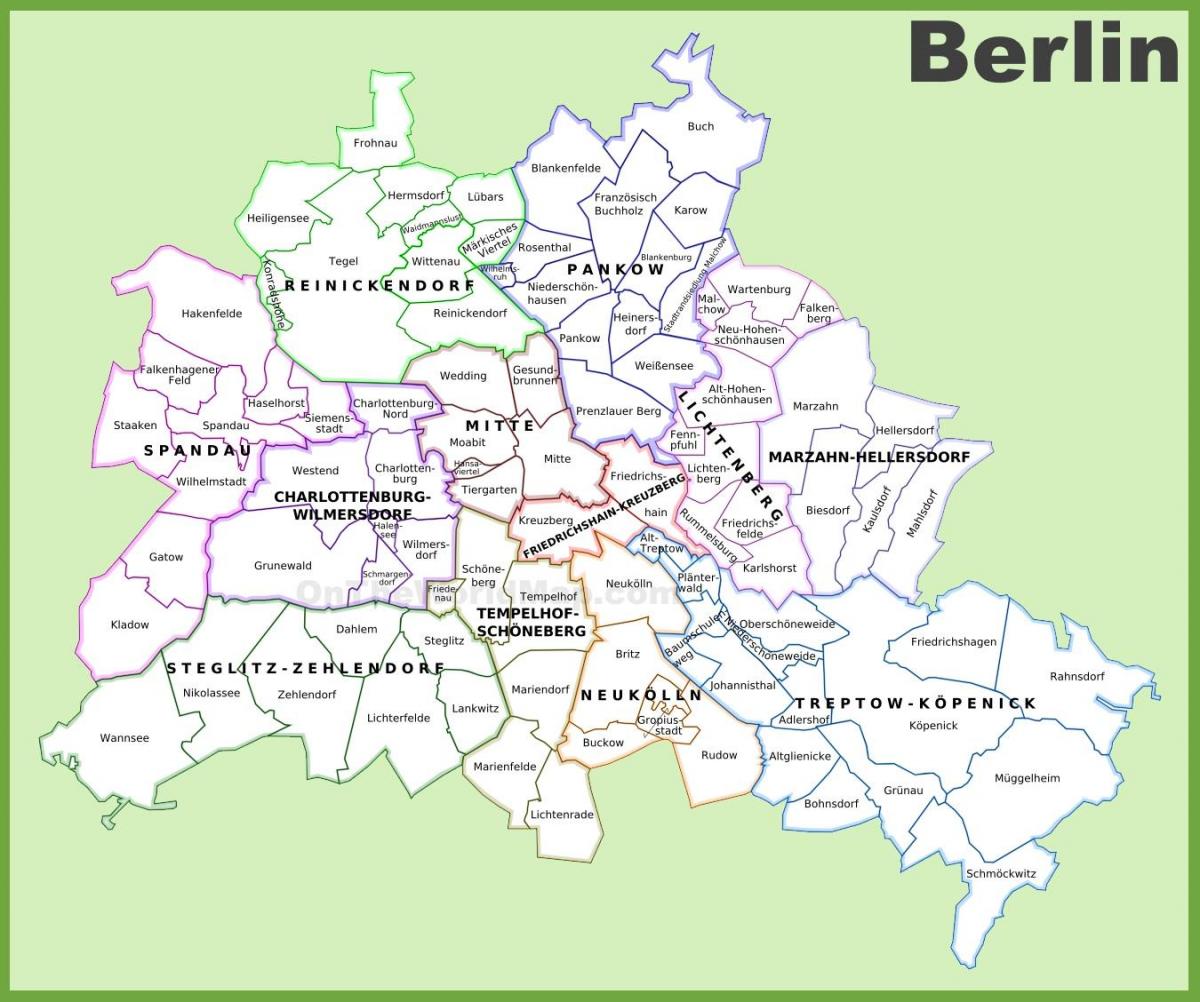 برلين مناطق خريطة