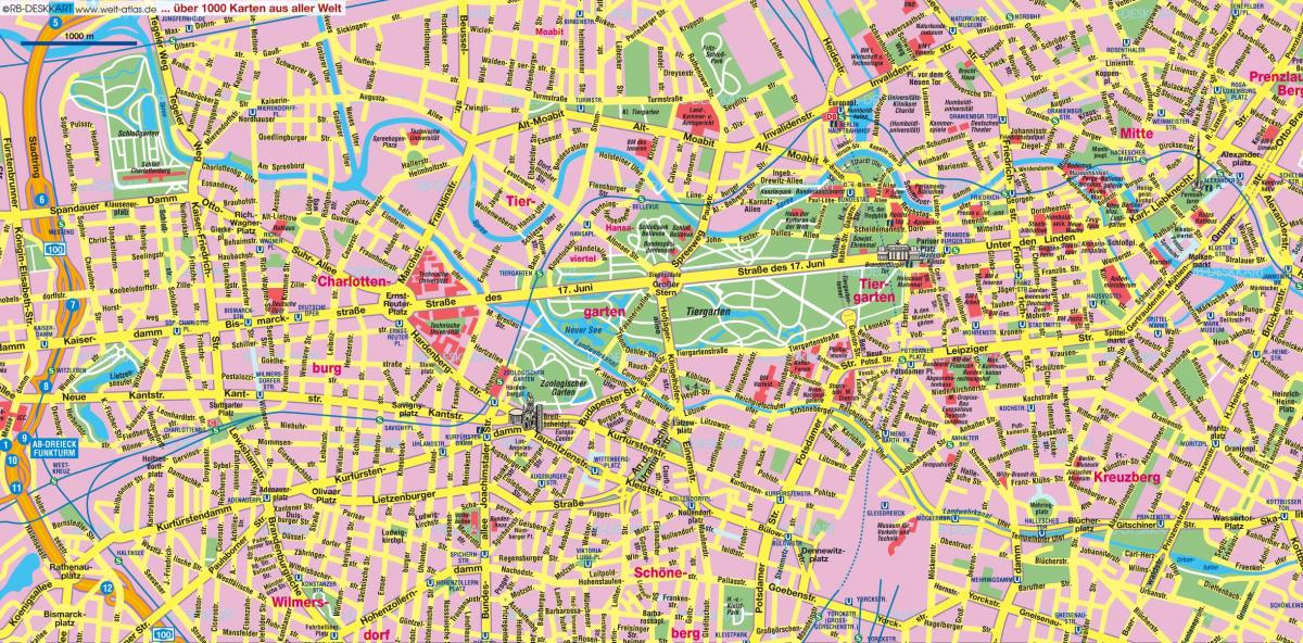 خريطة الشارع من مركز مدينة برلين