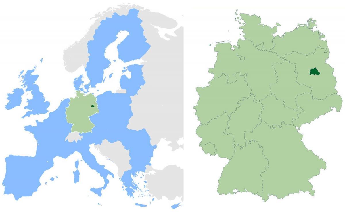 برلين الموقع على خريطة العالم ، 