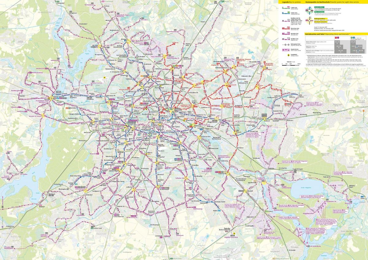 خريطة برلين ليلة حافلة