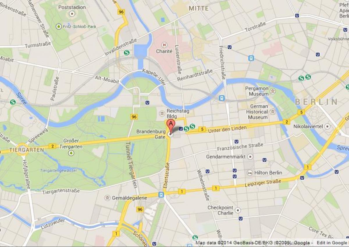 خريطة بوابة براندنبورغ في برلين