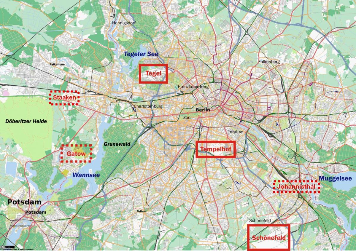 خريطة المطارات في برلين ألمانيا