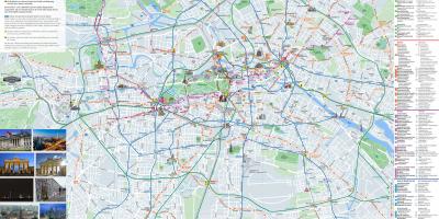 برلين خريطة المدينة مع مناطق الجذب السياحي